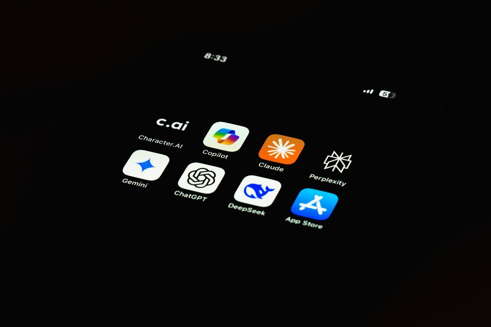A screen of eight A.I. apps